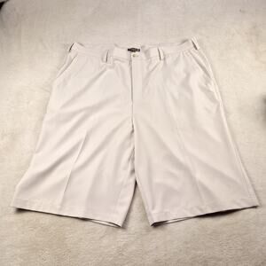 Peter Millar Crown Sport Shorts Men's Size 42 Beige Flat Front Golf Stretch